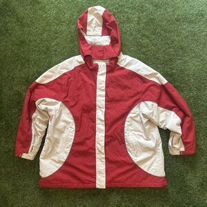 Rare Vintage 90’s Athletech Nylon Ski Jacket Mens 2XL w/ Double Zip & Zip Hood